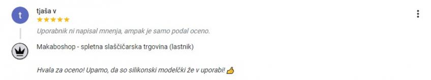 Makaboshop.si prejelo naslednji odličen komentar
