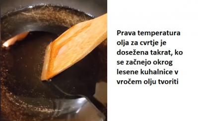 Preizkus temperature olja za cvrtje