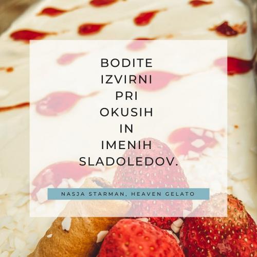 Heaven Gelato stavi na originalna imena in izvirne okuse