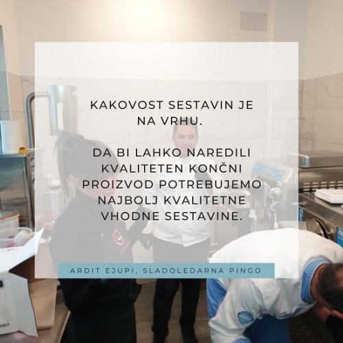 Kakovost sestavin v sladoledarni Pingo