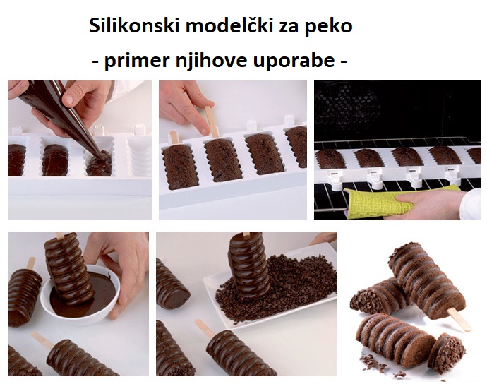 Silikonski modelčki za peko in primer njihove uporabe