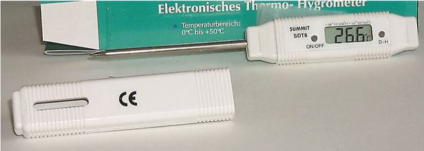 termometer za merjenje temperature hrane (olja, čokolade ipd.)