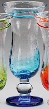 Steklen kozarec, moder dekor Art.446/A fi10,5x24,5cm,400ml