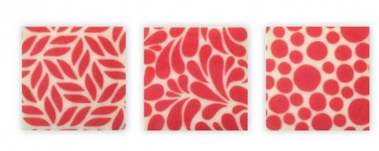 kvadratki iz bele čokolade za dekoriranje slaščic