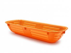 oranžna podolgovata vzhajalna košara za kruh in hlebce