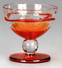 oranžna steklena čaša za prodajo sladoleda