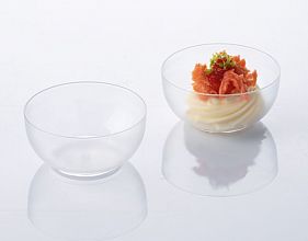 okrogla prozorna finger food posodica