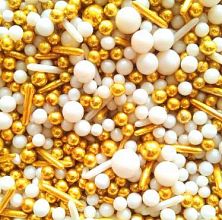 belo zlat sladkorni posip za nepozabne svečane sladice