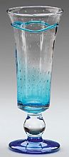 steklen kozarec z modrim dekorjem