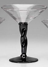 stekleni kozarec trikotni s črnim pecljem