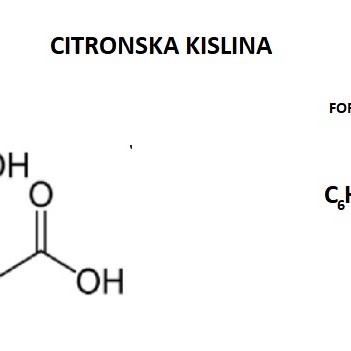 citronska kislina, kemijska struktura in njena formula