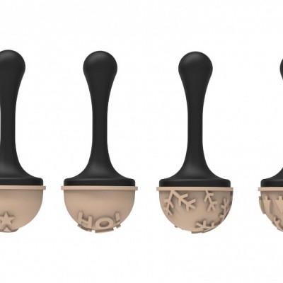 izgled štampiljk za praline z kreiranimi božičnimi motivi