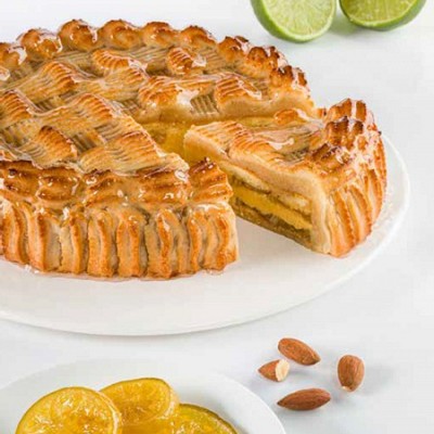 kandirane limete v sirupu uporabljene v sladici