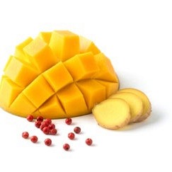 mango, roza poper in ingver