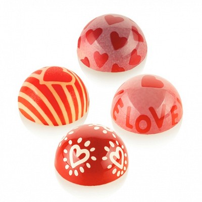 valentinove praline z odtisnjenim motivom