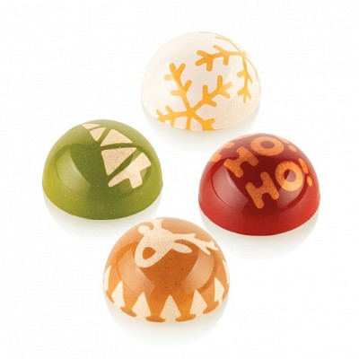 praline z odtisnjenim božičnim motivom