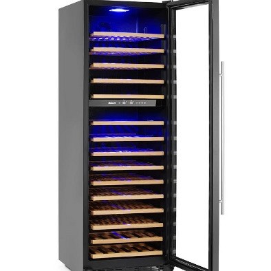 odprta dvoconska vitrina za vino, velika, pokončna