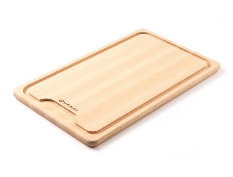 bukova deska za rezanje, opremljena z utorom