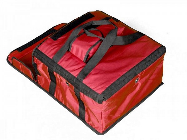 rdeča izotermična torba za prenos toplih pic