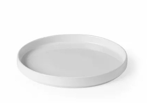 srednje velik porcelanast krožnik z visokim robom