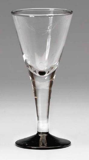 Steklen kozarec, črn pecelj Art.424/N fi10x22cm, 320ml