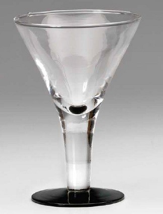 Steklen kozarec, črn podstavek Art.125/N fi12,5x18,5cm, 350ml