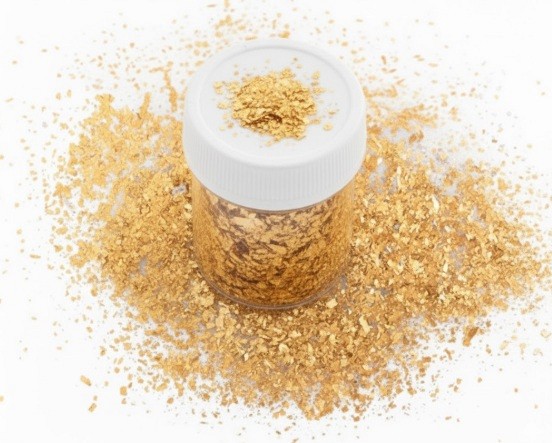 zlate bleščice za uporabo na sladicah, tortah in monoporcijah